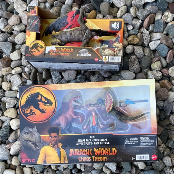 Mattel Dinosaur Chaos Theory Escape Pack and Ptranodon set of 2 - Picture 1 of 6